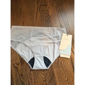 Saalt Wear Period Underwear Lace Hipster Pebble Grey Sz S NWT $39